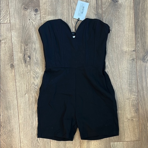 Grey Lab Strapless Bustier Black Romper | Medium - Picture 2 of 6